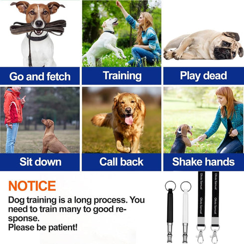 2 Pack Dog Whistles,Professional Dog Training Whistle to Stop Barking,Adjustable Pitch Ultrasonic Training Tool Silent Bark Control for Dogs Train...