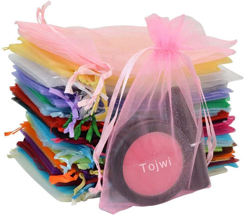 50pcs Organza Bags-Mix Color 3.54''x4.33''(9x11cm) Satin Drawstring Organza Pouch Wedding Party Favor Gift Bag Jewelry Watch Bags...