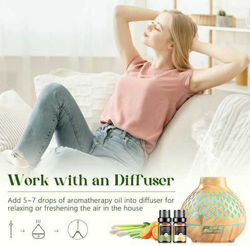 Essential Oils Set - 12 Pcs Aromatherapy Essential Oil Kit for Diffuser, Humidifier, Aromatherapy, Massage, Soap, Candle Making (5mL)...