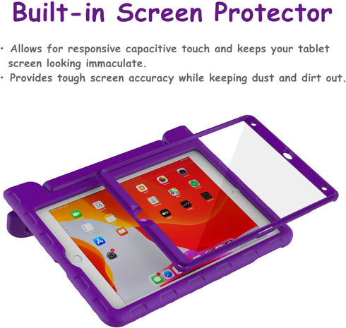 MAISON iPad 9th/8th/7th Generation, 2021/2020/2019 iPad 10.2 Case for Kids - Shockproof Protective Handle Bumper Stand Cover with Built-in Screen ...