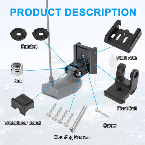 Linkstyle XNT Transducer Bracket, 7400931 Transom Mounting Hardware Kit, Transducer Mounting Plate for MHX XNT Model Transducers, MHX XNT Transduc...