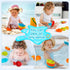 Bath Toys Rainbow Floating Boats with Bathing Spoon, 11 Pcs Water Table Toys Baby Bath Toys for Toddlers 1-3/Infants 6-12-18 Months Bathtub Toys S...