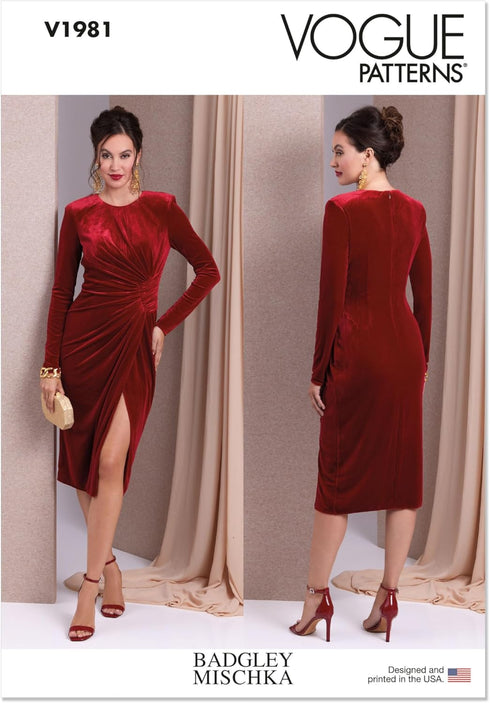 Vogue Misses' Lined Knit Dress Sewing Pattern Packet, Sizes 6-8-10-12-14, Multicolor...