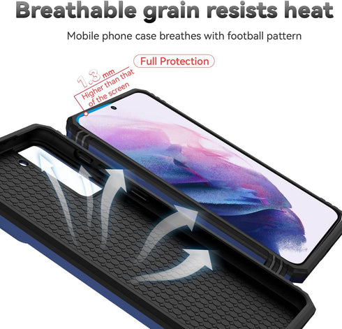 Protective Case with Screen Protector for Samsung Galaxy S21 5G - Dual Layer, Magnetic Ring Holder, Kickstand, Drop Tested - Navy Blue......