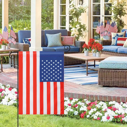 American Garden Flag 12 x 18 Inch,Patriotic Double Sided Polyester Printed Flag,USA ResidentialYard|Garden Decor,American Flag Garden Flag(2 Pcs S...
