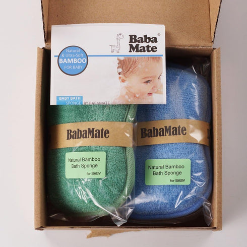 Baby Bath Sponge - Ultra Soft Baby Sponge for Bathing - Kids Bath Sponges for Infants, Toddler Bath Time, 2 Count (1 Pack) - Green Blue...
