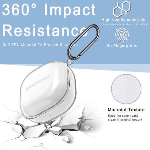 Clear for Galaxy Buds Fe Case - 2 Pro 2022/ Buds Pro/Buds 2 2021/ Buds Live 2020 Cover 8 in 1 Accessories Set Kit for Samsung Galaxy Buds Fe Earbu...