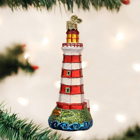 Old World Christmas Collection Glass Blown Ornaments for Christmas Tree Sambro Lighthouse...