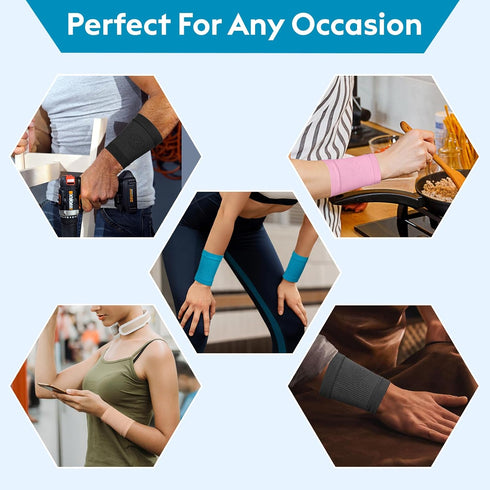 KEKING® Compression Wrist Sleeves for Women Men, 1 Pair, Premium Wrist Support Bands for Carpal Tunnel, Improve Circulation & Recovery, Tendonitis...