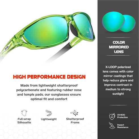 Polarized Sports Sunglasses for Men - UV400 Baseball Running Cycling Golf Glasses...
