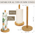 | Bamboo Paper Towel Holder Countertop | Natural Wood Paper Towel Holder, Standing Paper Towel Dispenser, Kitchen Organization, Kitchen Storage, R...