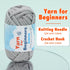 Easy Yarn for Beginners, 4x50g Chunky Thick Yarn with Easy-to-See Stitches, Cotton Yarn for Beginners with Crocheting Accessories for DIY Crocheti...