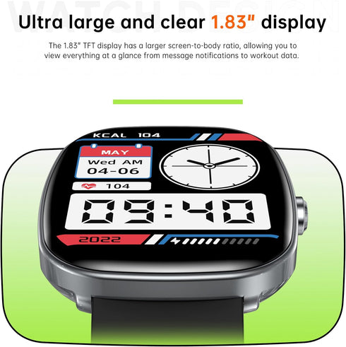 Smart Watch for Women Men 1.83" Fitness Activity Trackers with Answer/Make Calls Heart Rate Sleep Tracker, Smartwatch Compatible for Android iOS P...