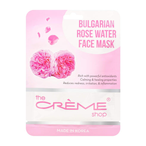 The Crème Shop - Bulgarian Rose Water Full Face Masks, Korean Facial Skin Care and Moisturizer - Hydrating, Smooth, Acne, Eczema cream Natural Bea...
