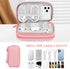FYY Electronic Organizer, Travel Bag, Pouch, Carry Case Portable Waterproof Double Layers for Cable, Cord, Charger, Phone, Earphone Pink...
