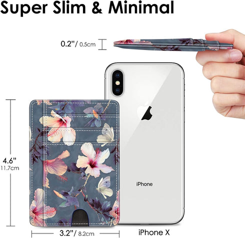 Fintie Slim Minimalist Front Pocket Wallet, RFID Blocking Credit Card Holder Card Cases with ID Window for Men Women (Blooming Hibiscus)...