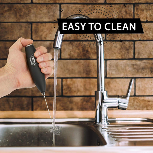 Bistro@Home Milk Frother Handheld, Frother for Coffee Drink Mixer Milk Foamer, Milk Frothers (Black)...