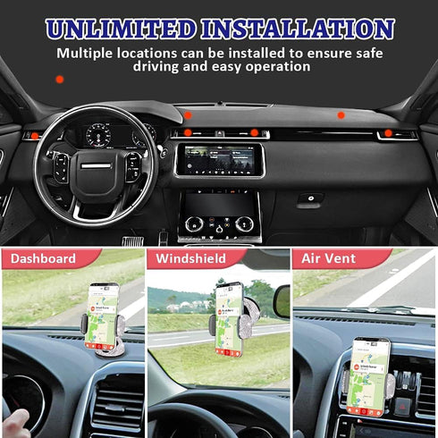 Dashboard Phone Holder Bling Phone Mount for Car,Car phone holder Mount with One More Air Vent Base,Phone Holder Car Accessories,Universal Car Pho...