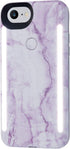 LuMee Duo Phone Case, Lavender Marble | Front & Back LED Lighting, Variable Dimmer | Shock Absorption, Bumper Case, Selfie Phone Case | iPhone 8 /...