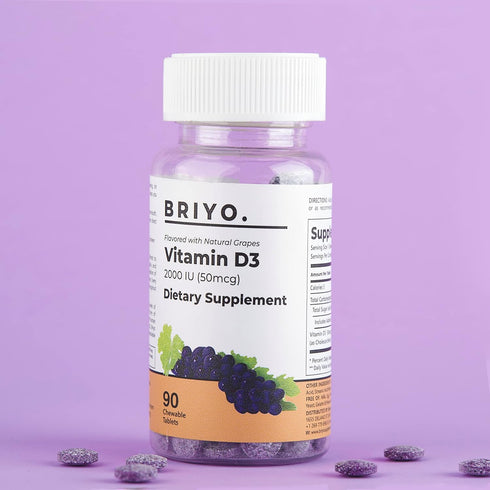 Vitamin d3 chewable Tablet - 2000 IU (50 mcg Per Serving) - Delicious Natural Grape Flavor, 90 Count...