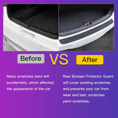 Rear Bumper Protector Guard Trunk Rubber Protection Strip Rubber Scratch-Resistant Trunk Door Entry Guards Car Accessory for SUV/Cars - Universal ...