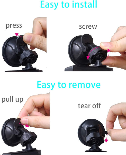 Dash Cam Mount Compatible with CHORTAU/OldShark/NIUTA/Apexcam dashcam, Suction Cup Mount Easy to Install and Use, Strong Suction Power Hight Durab...