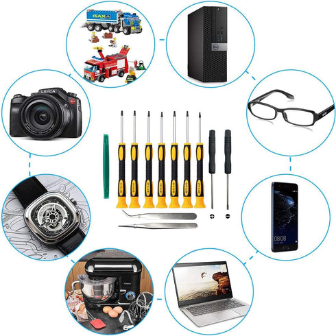Buspoll Torx Screwdriver Set star Screwdrivers with T3 T4 T5 T6 T7 T8 T10, ESD Tweezers,Philip/Slotted? Camera, Mac, Computer, Xbox, and PS4 Repai...