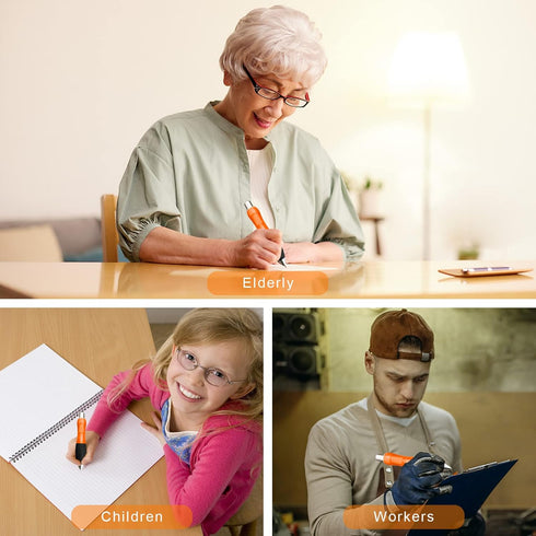 Big Fat Pens (12 Pack) Aids Writing For Tremor, Arthritis, Parkinson, Handicap, Carpal Tunnel Large Wide Grip Pens Retractable Ballpoint Pens (6 P...