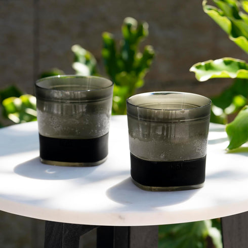 Host Freeze Cooling cups set of 2, Old Fashioned Glass with Silicone band for Bourbon, Scotch, and Whiskey, whisky gifts for men, Smoke...