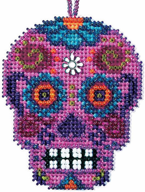 Rosa Beaded Cross Stitch Halloween Kit 2016 Mill Hill Calavera Charmed Ornaments MH161626...