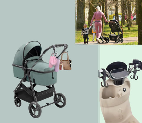 2 Pcs Car Seat Hook, Adjustable Hook & Double Stroller Hook Design, Organizer for Vehicle, Backseat Hanger Interior Accessories, Seat Headrest Hoo...