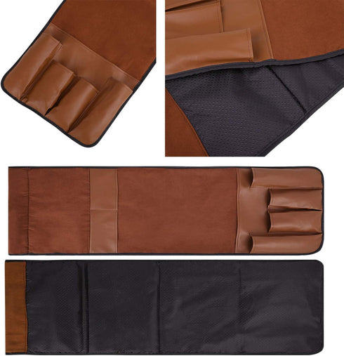 IPENNY No-slip Leather Sofa Couch Remote Control Holder Chair Armrest Caddy Pocket Organizer Storage Bag for Cellphone Tablet Notepad Book Magazin...