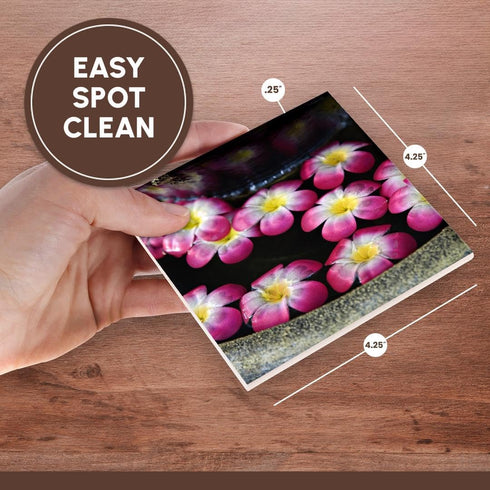 3dRose CST_76058_3 Flowers Floating in Water Fountain, Bangkok, thailand-As36 Aje0004 Adam Jones Ceramic Tile Coasters, Set of 4...