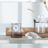 NIKKY HOME Crystal Elegant Small Quartz Analog Table Clock with Rosy Rhinestone Non-Alarm Desk Clock 3.5 by 1.5 by 3.5 Inches, White and Pink...