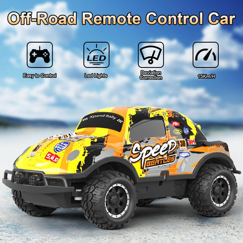 Remote Control Car, 1/24 Scale Light Up Racing Car Toys, RC Car for Kids with Cool Led Lights, Hobby RC Cars Toys Birthday Gifts for 3 4 5 6 7 8 Y...
