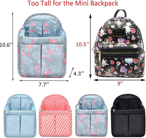 HOYOFO Mini Backpack Organizer Insert Small Shoulder Bag Divider for Rucksack Purse Lightweight Nylon, Light Blue...
