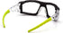 Pyramex Fyxate Safety Glasses Clear Lens H2MAX AF With Foam Padding And Lime Temples...