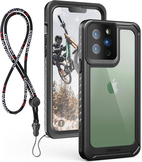 inkolelo Aqua Shield Series Designed for iPhone 13 Pro Max Waterproof Case Built-in Screen Full-Body Protector with Neck Lanyard for iPhone 13 Pro...