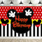 7x5FT Mickey Birthday Backdrop Happy Birthday Dots Photography Background Banner for Kids Boy Mouse Themed 1st 2nd 3rd 4th 5th Birthday Party Supp...