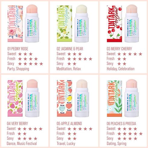 Solid Perfume Stick, Fragrance Perfumes Bar for Women, Natural & Safe Ingredients, Long Lasting Fresh, Peony Perfume...