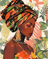 African America Painting Afro Black Girl Art Paint by Number Kits 16 x 20 inch Canvas DIY Tropical Green Leaves Oil Painting for Kids Adults Begin...