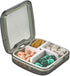 Compact Pill Box Organizer - Portable Waterproof Medicine Organizer and Daily Pill Container with Removable 4 Compartment Divider - Durable ABS Si...