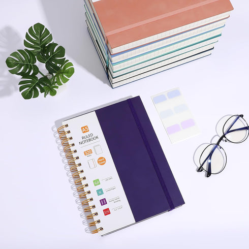Hardcover Spiral Notebook, College Ruled Notebook Journal with 320 Pages, 8.5''×11'' Lined Journaling for Women Men, A4 Leather Writing Journals f...