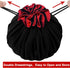 SIQUK Large Dice Bag with Pockets Drawstring Dice Bag DND Dice Storage Bag Big Capacity Dice Pouch for RPG MTG Table Games, Hold over 300 Dice (Bl...