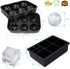 Large Ice Cube Trays Ice Ball Maker with Lids Combo(Set of 2), Silicone Sphere & Square Flexible Ice Cube Molds for Cocktails, Whiskey, Juice and ...
