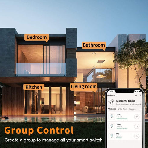 Smart Switch, WiFi Smart Light Switch Compatible with Amazon Alexa and Google Home, Neutral Wire Needed, with Remote Control, Timing Schedule, No ...