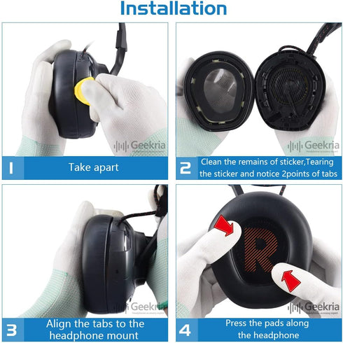 Geekria QuickFit Replacement Ear Pads for JBL Quantum ONE Wireless Headphones Ear Cushions, Headset Earpads, Ear Cups Cover Repair Parts (Black)...