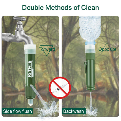 FS-TFC Personal Water Filter Straw Mini Water Purifier Survival Gear for Hiking, Camping, Travel and Emergency Preparedness...