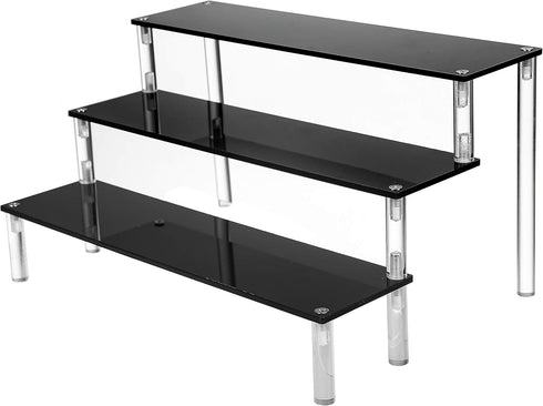 ihomecooker 3 Tier Black Acrylic Display Riser Cupcake Stand Display Shelf for Decoration, Collection, Makeup...