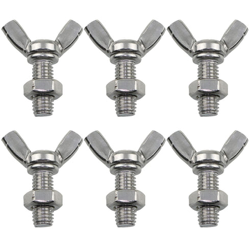 6pcs M8 1.25x20mm Stainless Steel Butterfly Screws with 6pcs Nuts Hand Tighten Toolless Adjust Bolt Butterfly Wing Head Thumb Screws...